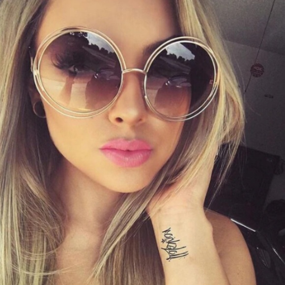 Cute Nation Accessories - NEW Fashion Round Gradient Oversized Sunglasses